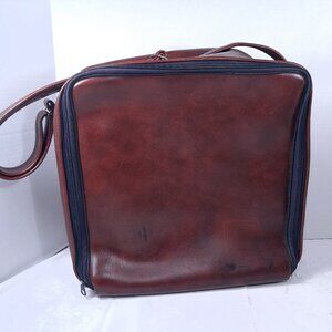 Vintage Kodak Slide projector soft storage bag case brown vinyl leather w/ strap
